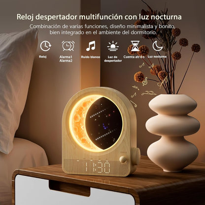 MoonRise Despertador Y Lámpara De Luna Con Sonido Blanco
