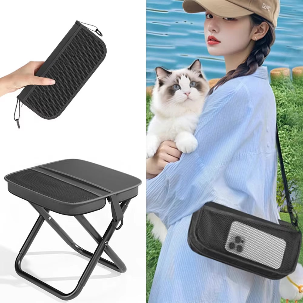 Portable Foldable Backpack Stool Lightweight Compact Camping Chair for Hiking, Fishing, Picnic Outdoor Travel and Sports