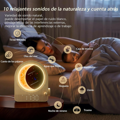 MoonRise Despertador Y Lámpara De Luna Con Sonido Blanco