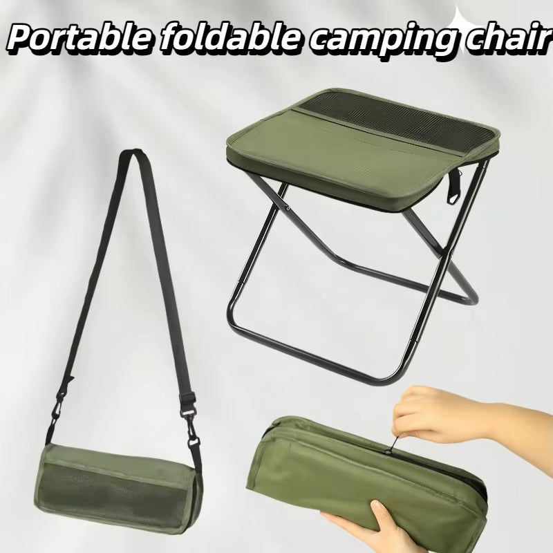 Portable Foldable Backpack Stool Lightweight Compact Camping Chair for Hiking, Fishing, Picnic Outdoor Travel and Sports